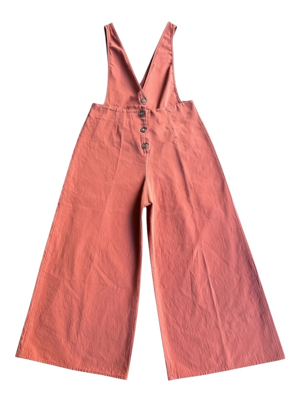 FUN AND FUNKY SIENNA SKY WIDE LEG COTTON JUMPSUIT BURNT ORANGE PERFECT FOR FALL